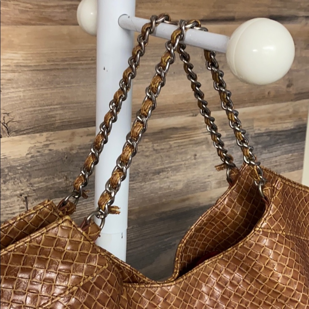 Steve Madden Basket Weave Brown Hobo Tote P8 - Picture 6 of 8